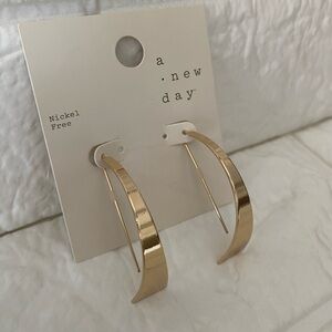 A New Day Flat Hoop Drop Earrings - New